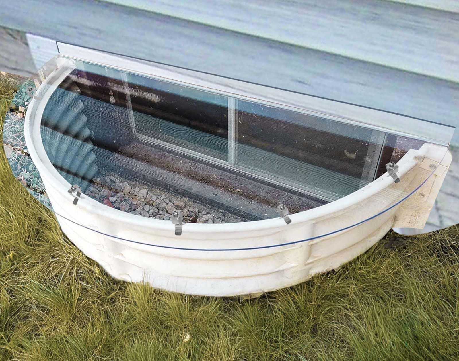 Qipraono Basement Window Well Covers Outside Heavy-Duty Egress Window Well