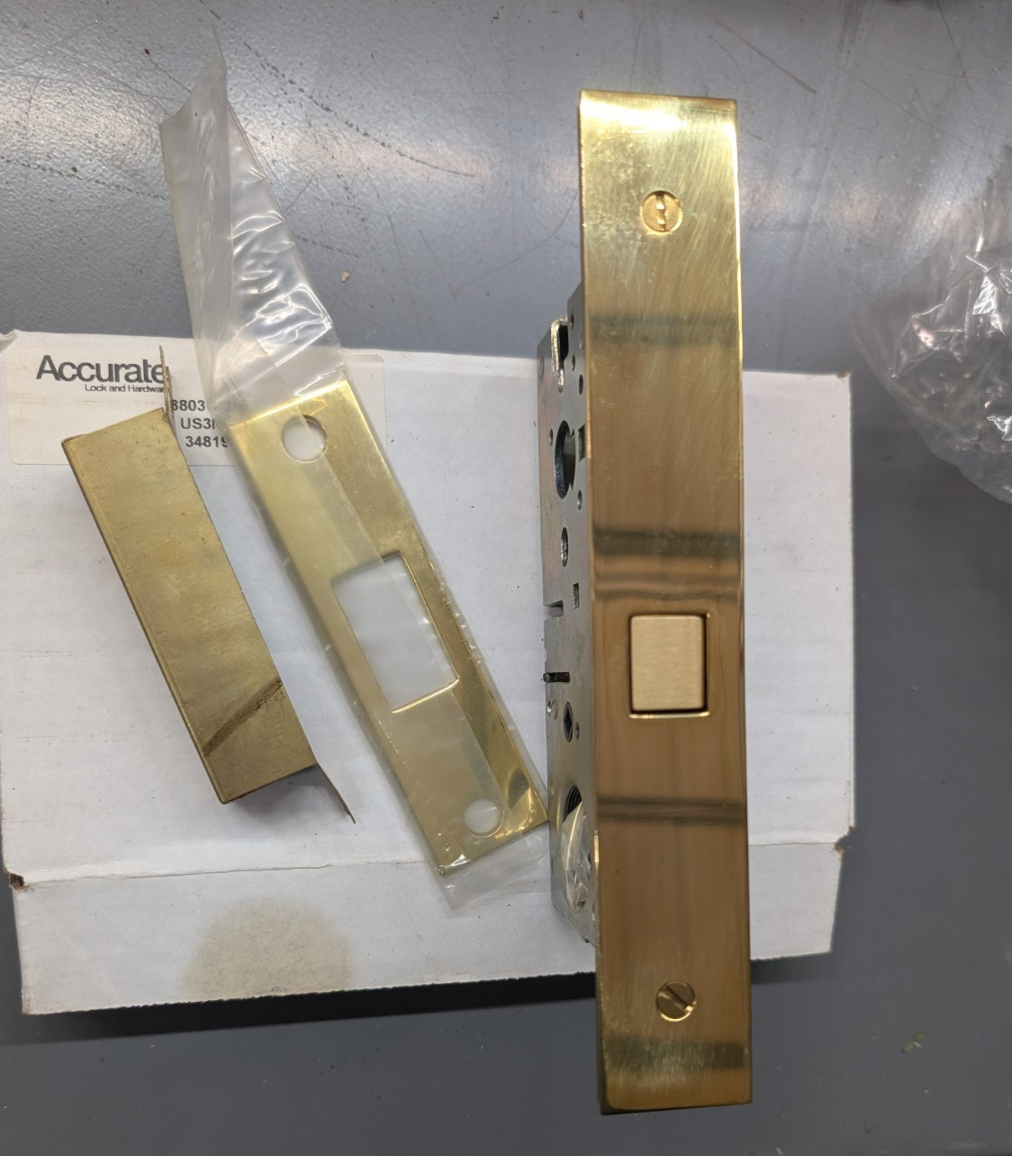 Accurate Lock 8803 Mortise Deadlock Body 1-3/4″ Backset US3NL Unlacquered Brass