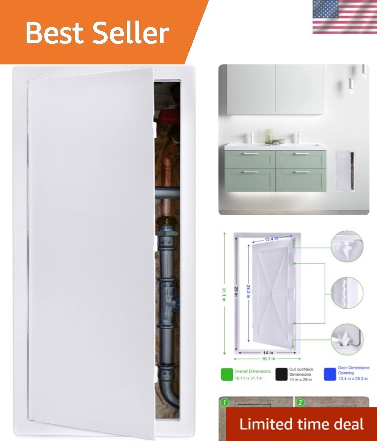 14 x 29 Inch Reinforced Plastic Access Door – Ideal for Home Renovation