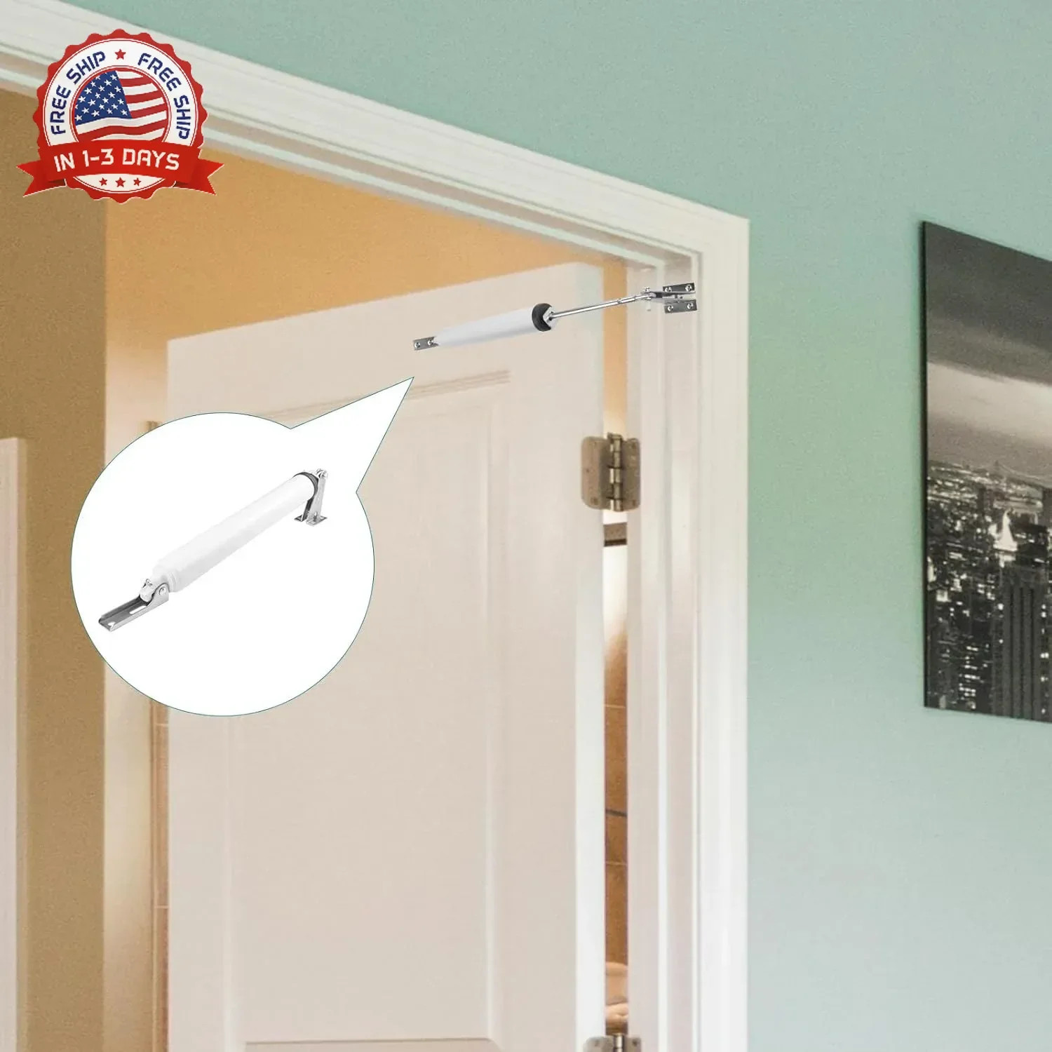 Screen and Storm Door Closer Kit, Heavy Duty Pneumatic Screen and Storm Door Clo