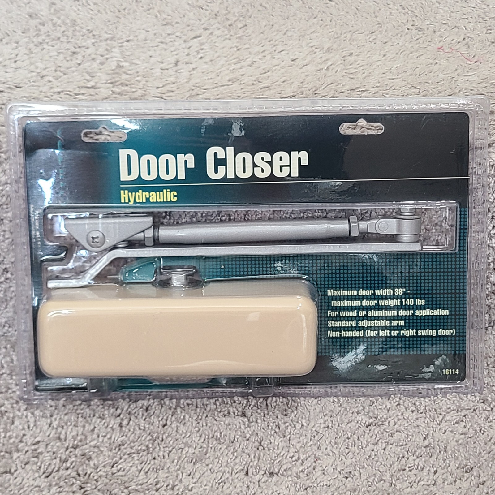 ULTRA HYDRAULIC DOOR CLOSER 16114 IVORY Left or Right Swing 38” W 140 Lbs