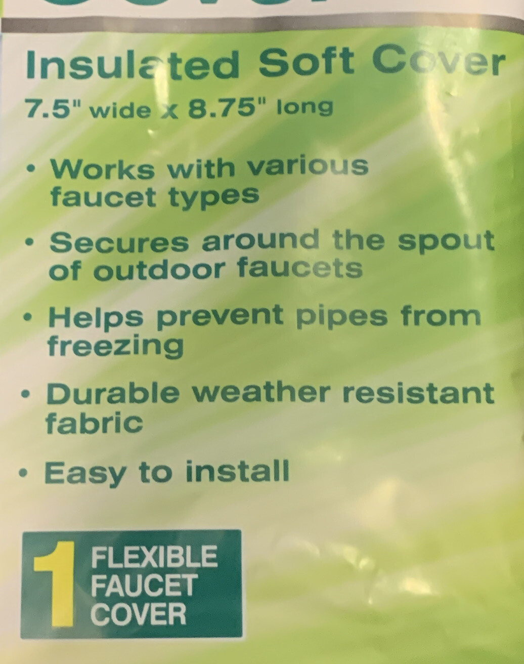Duck Brand Insulated Soft Flexible Faucet Cover Easy To Install 7.5in X 8.75in