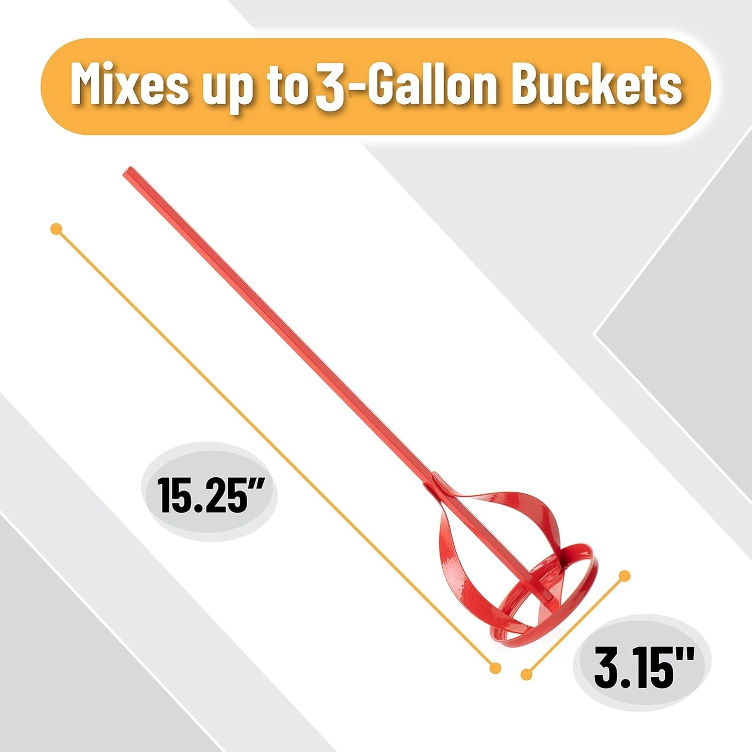Bates- Paint Mixer, 1 to 3 Gallon Buckets, Mud Mixer Drill Attachment | Stirr…