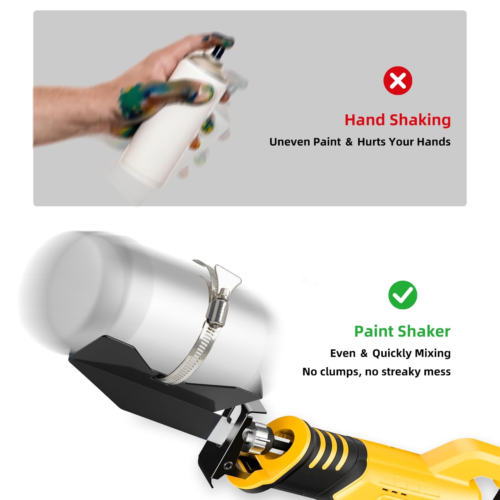 Spray Paint Can Shaker for Reciprocating Saw Fits 2-Inch Cans Mixer Tool PC