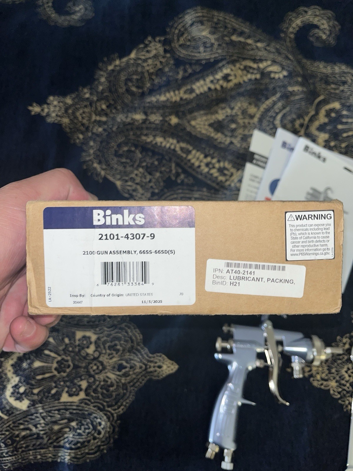 Binks 2100 Pressure/Syphon Feed Conventional Spray Gun 66SS/66SD
