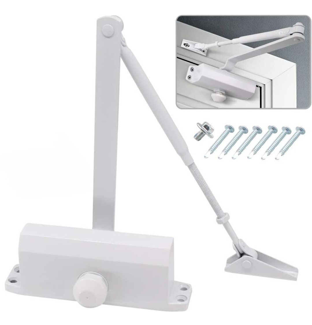 Automatic Door Closer，Adjustable Closing Speed Door Closer for 88-143 Lbs