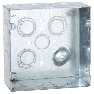 RACO 258, Electrical Outlet Box, 4-11/16″ Square, Welded, 2-1/8″ Deep, 1 PC
