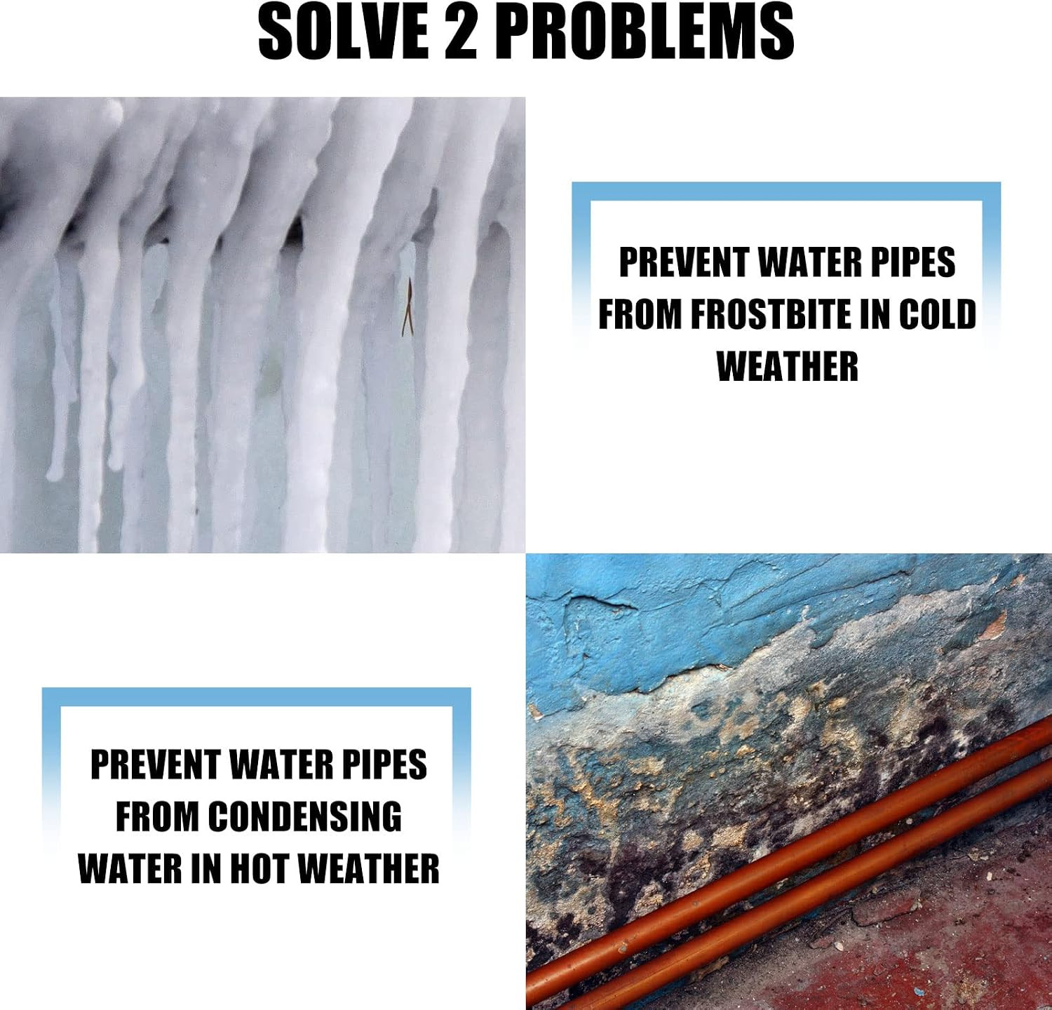 Kingdder 6 Pcs Pipe Insulation Foam Tube Self Adhesive Pipe Insulation Wrap Free