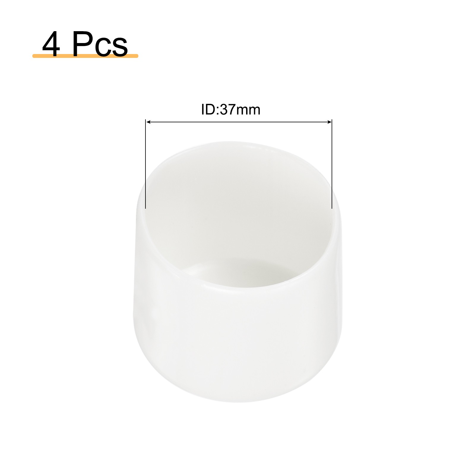 4Pcs White 37mm Rubber End Caps Round Vinyl Plug Insert Rubber Flexible