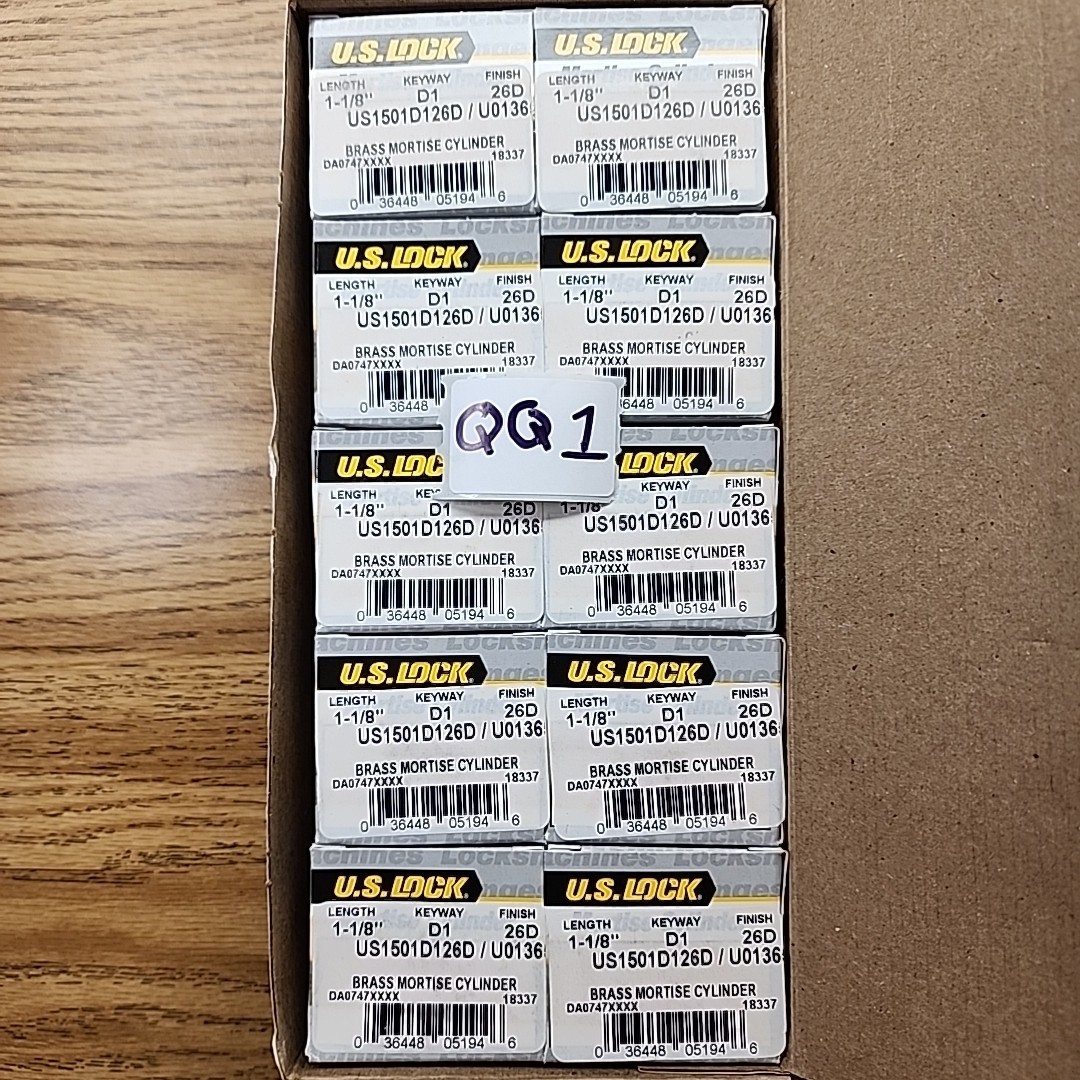 ILCO 1-1/8″ Brass Mortise Cylinders 7185RB1-25-KA2 Brand New 10pk