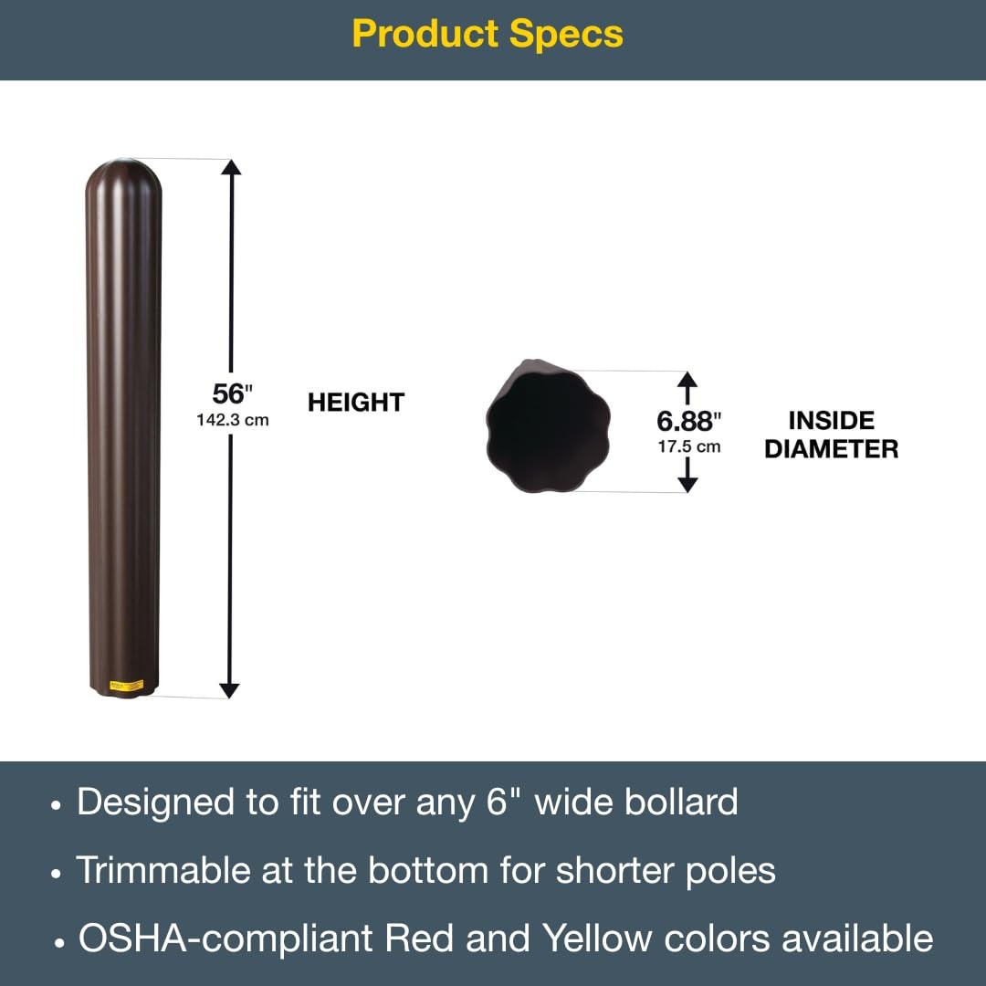 Eagle Bollard Covers For 6 Inch Poles – 56 Tall Durable Fluted Hdpe Plastic –