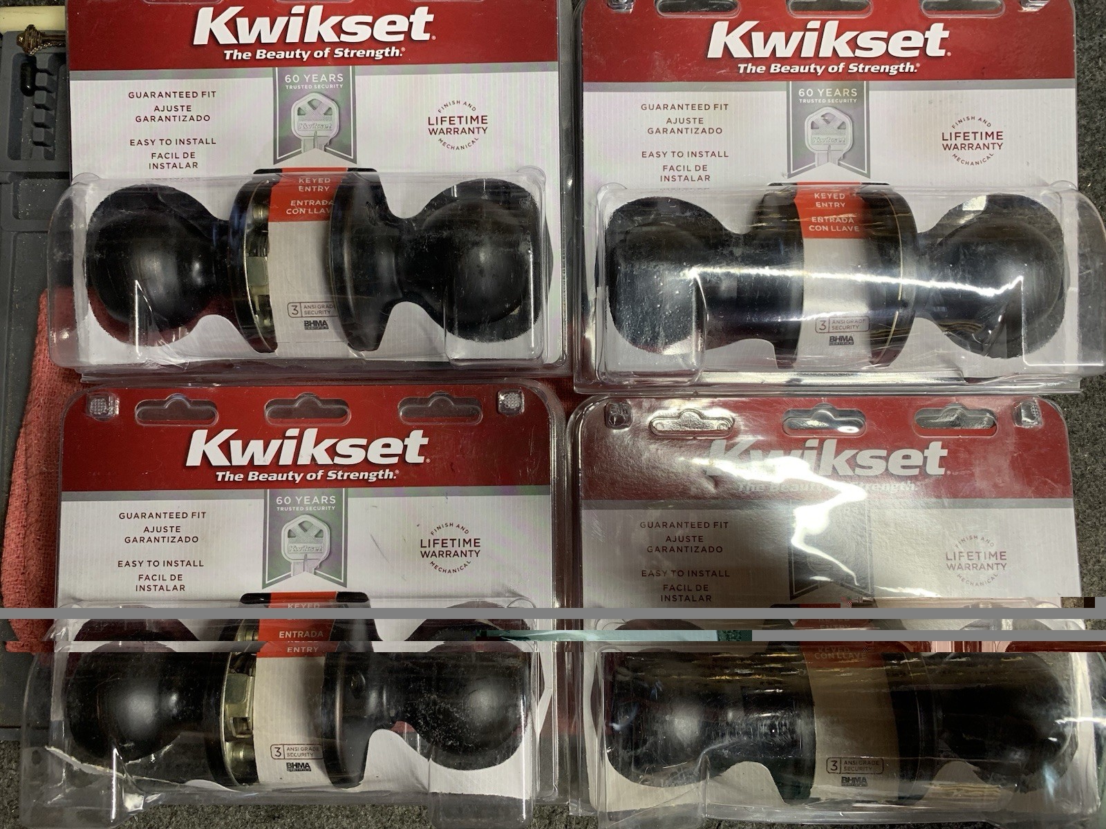 LOT of 4 Kwikset Entrance Locks 3 w/ Same Keyway Locksmith Gear NIB