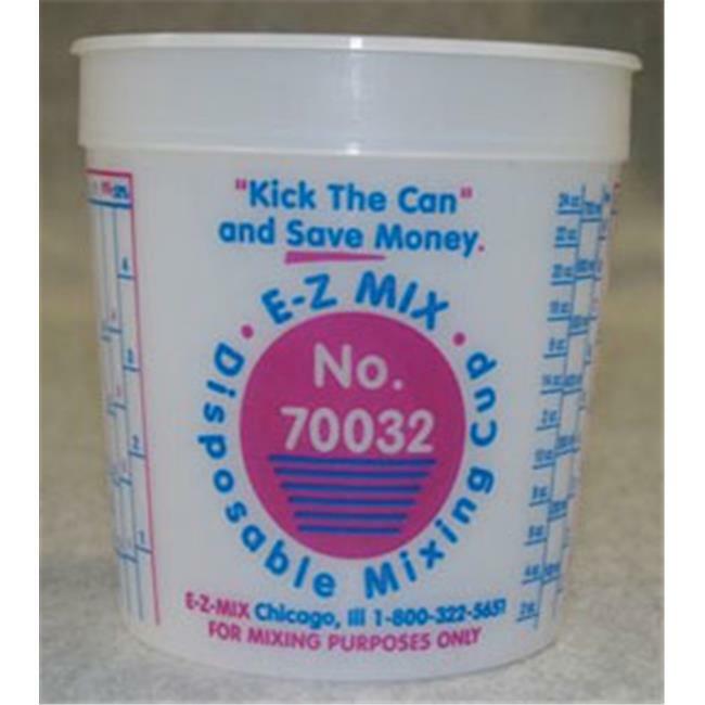 E-Z Mix EMX-70032 1-Quart Plastic Mixing Cups- Box Of 100