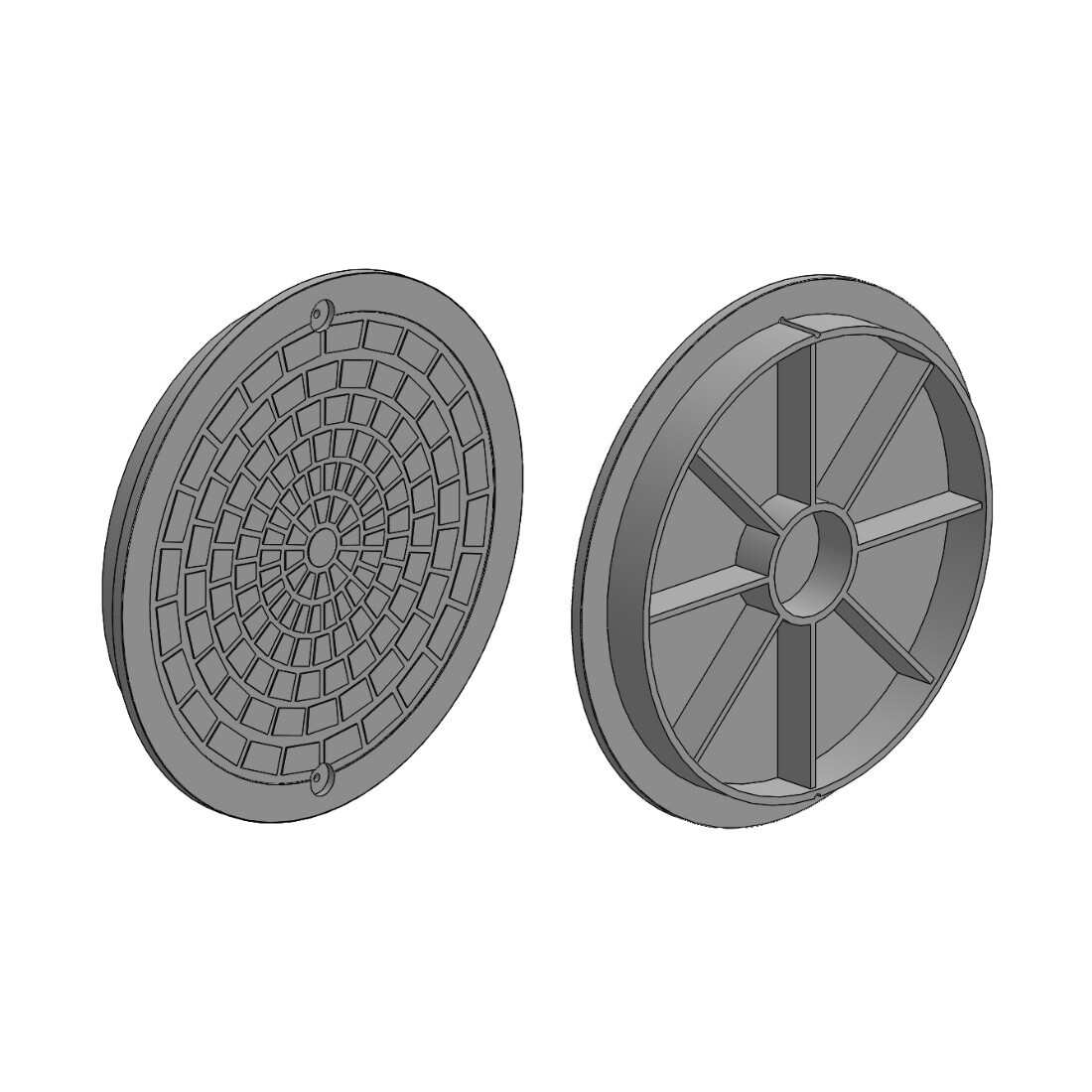 Manhole Cover for Corrugated Pipe 350mm Underground Drain Inspection Chamber Lid