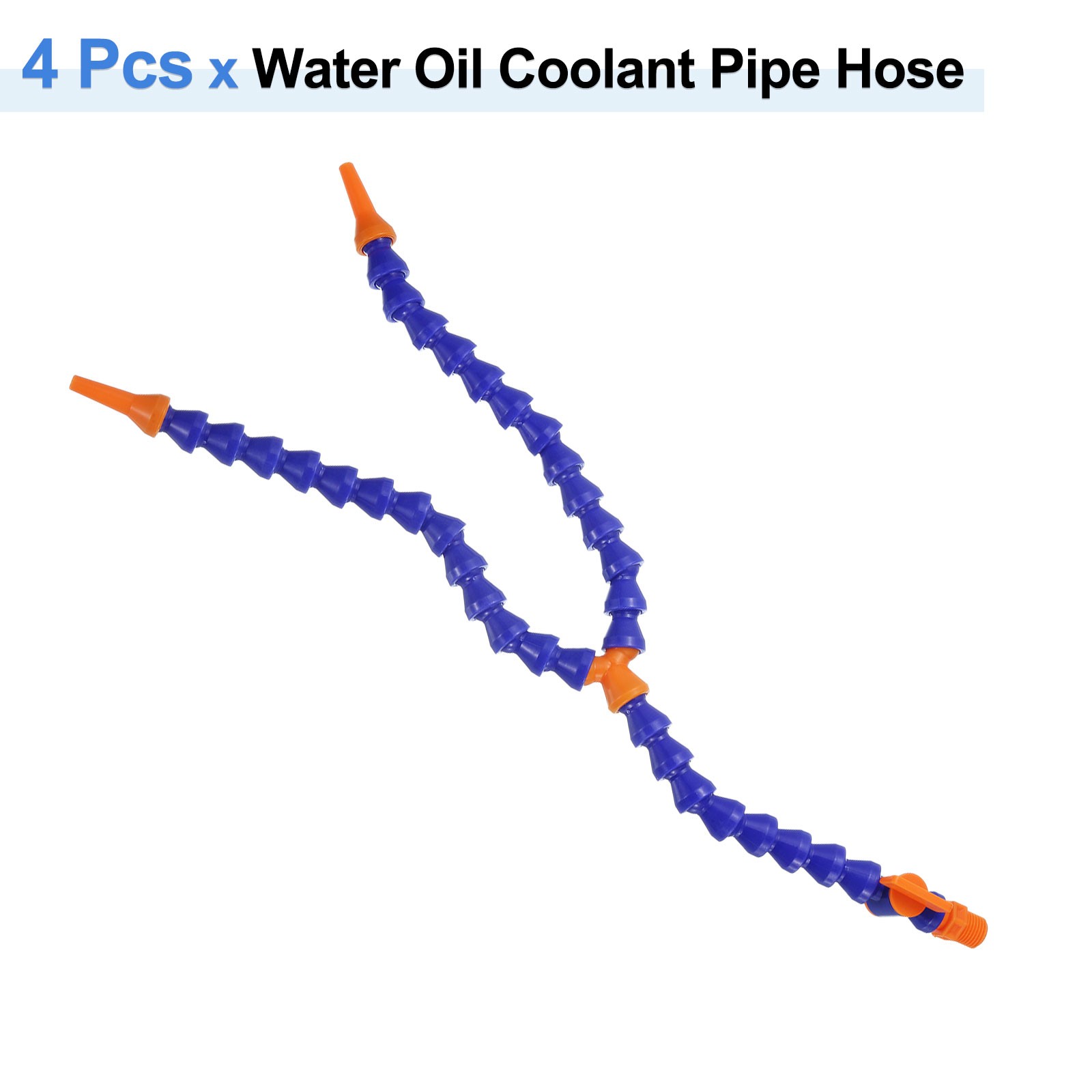 4Pcs G1/4″ 400mm Y Shape Flexible Water Oil Coolant Pipe Hose with Switch