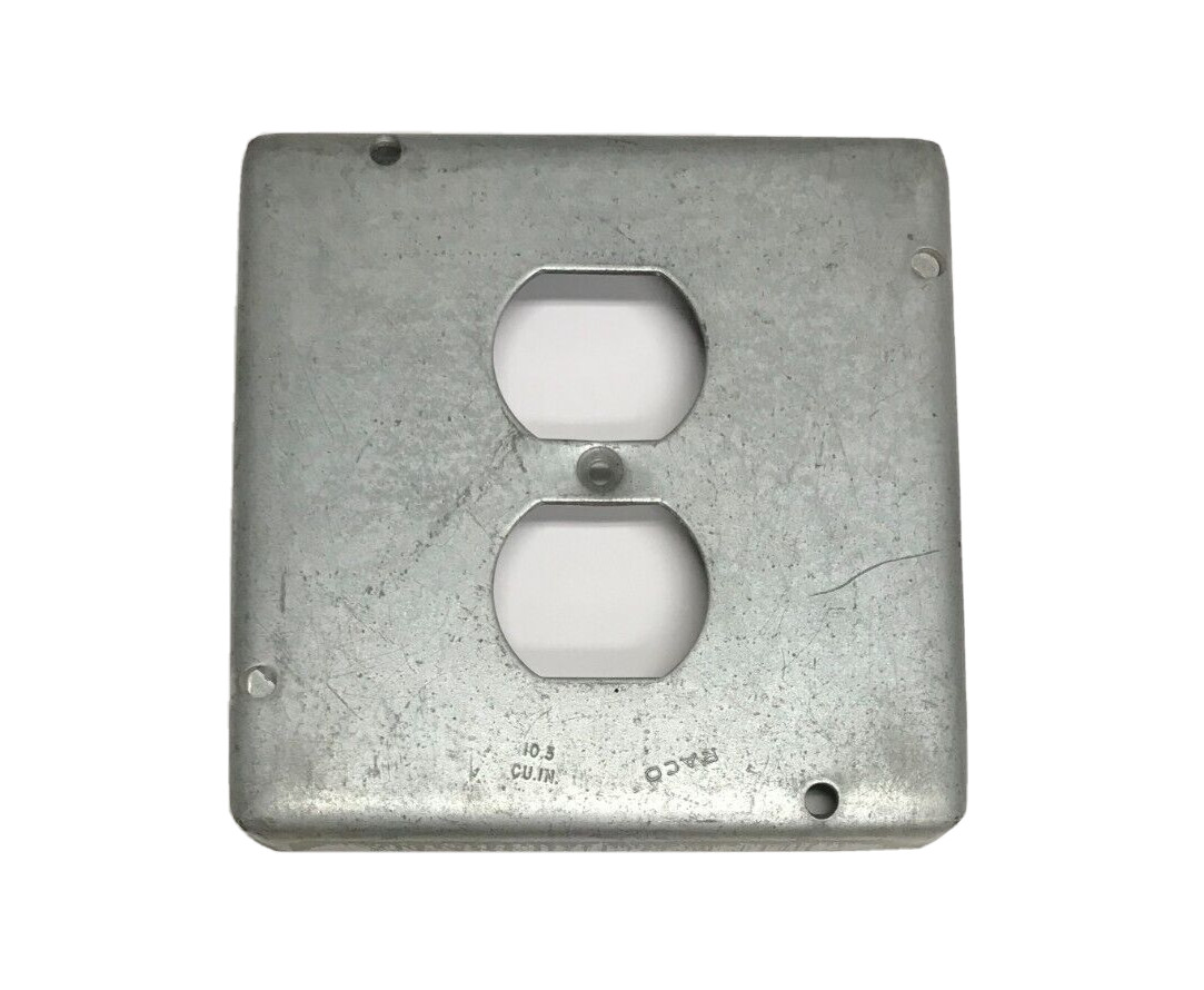 Bowers 653 4-11/16″ Metal Square 5S Box Cover Plate Raised Single Duplex