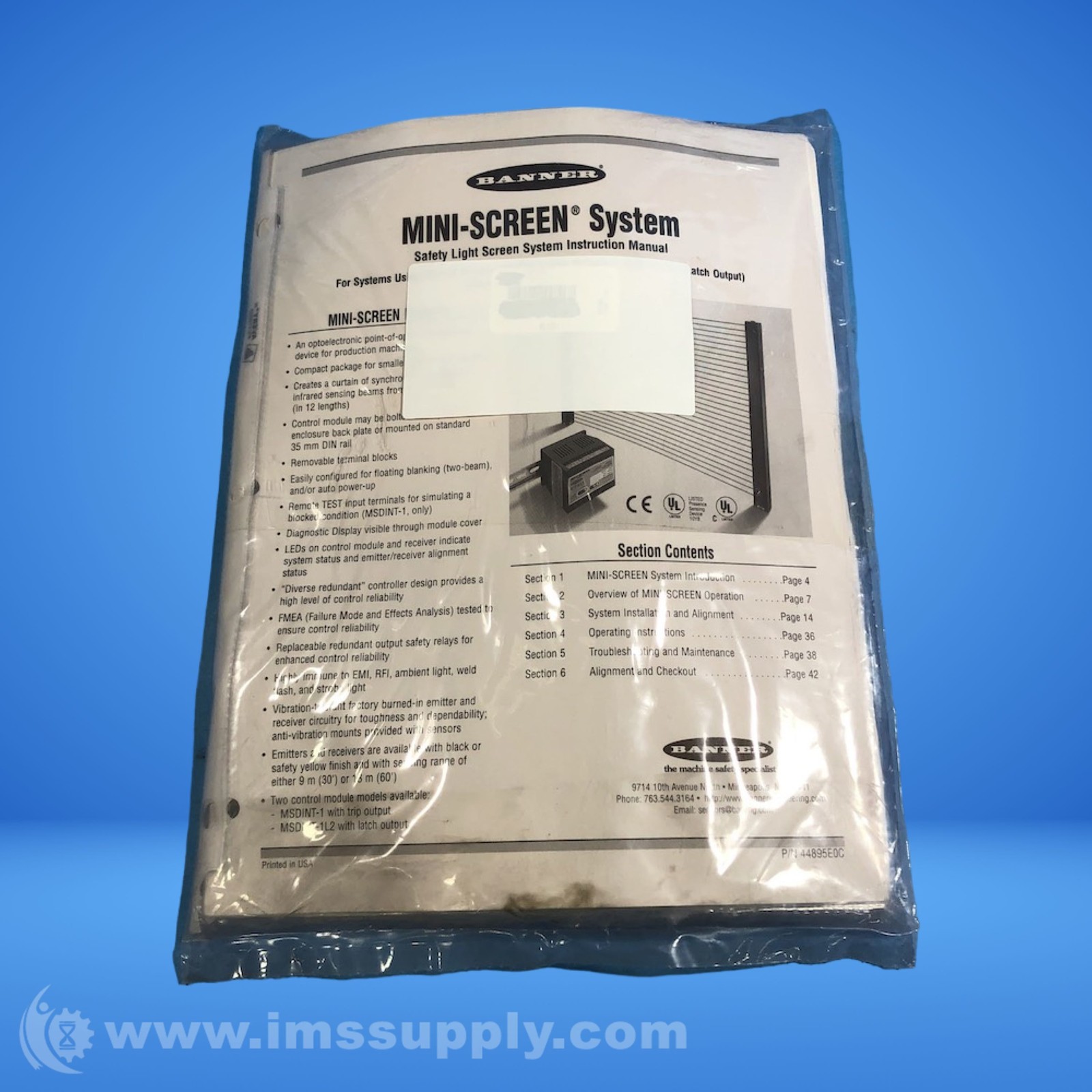 Banner Engineering Corp. 44895E0C Mini Screen System Manual FNFP