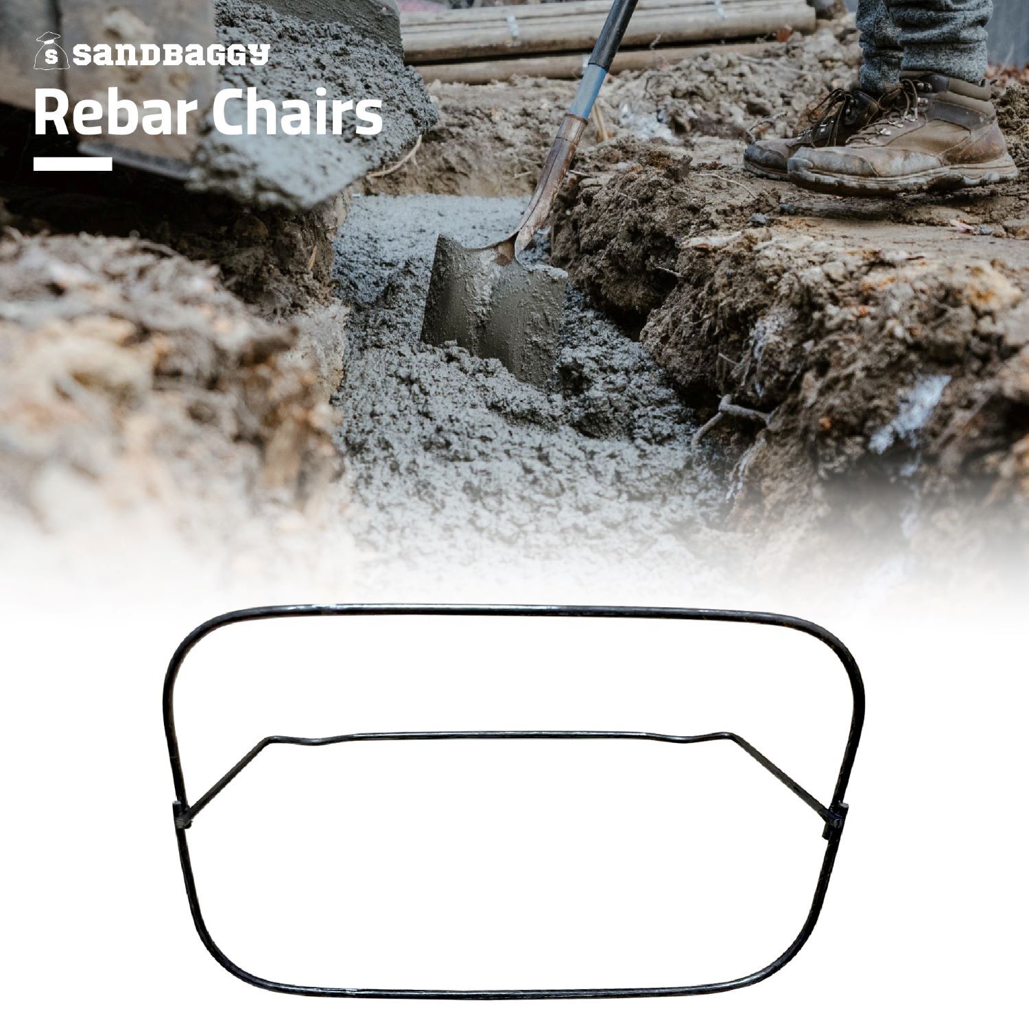 Sandbaggy 3 inch Steel Rebar Chairs for Concrete Footings – Double Rod Capacity