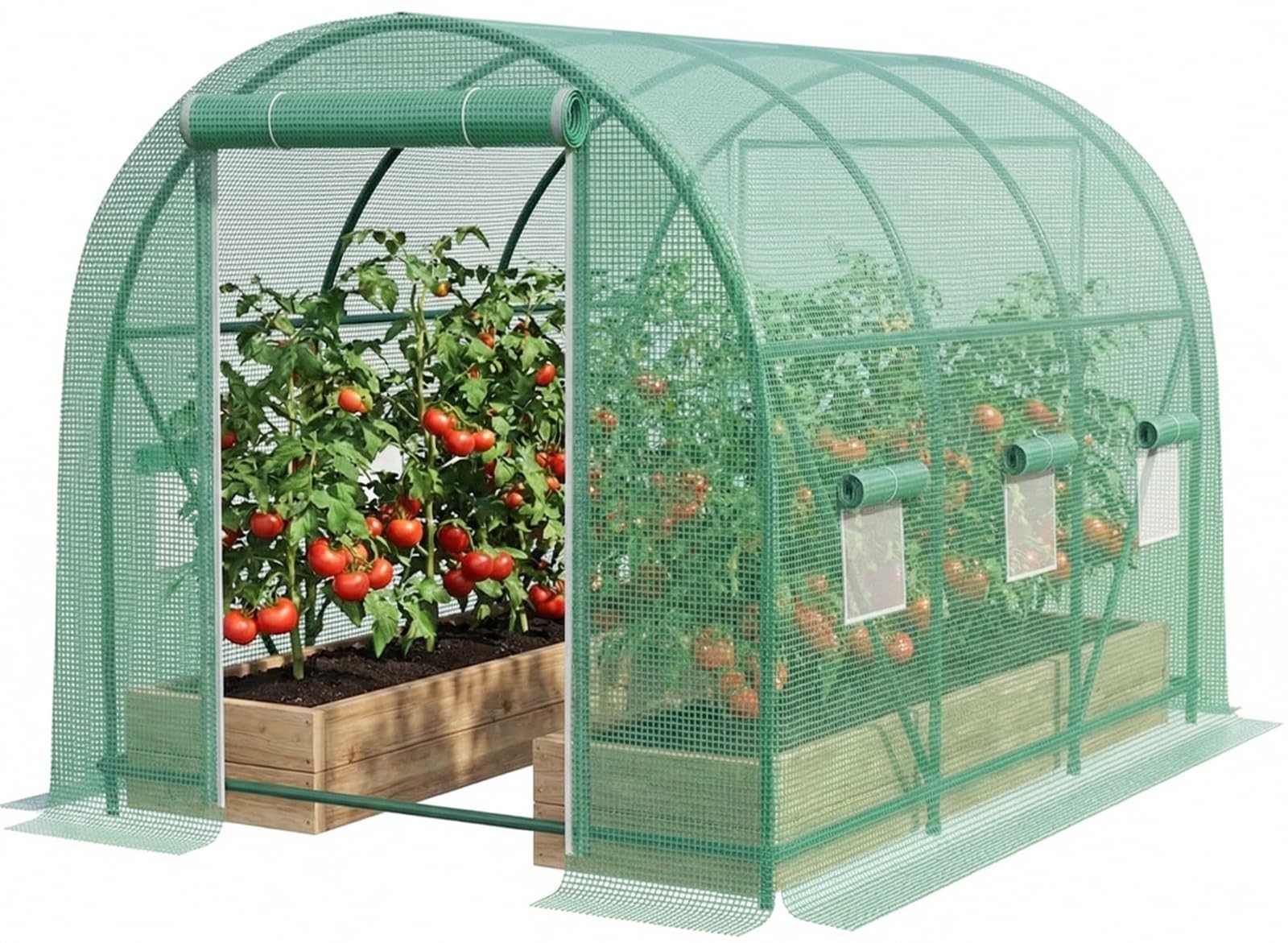 12x7x7ft Walk in Greenhouse Heavy Duty with Mesh Windows