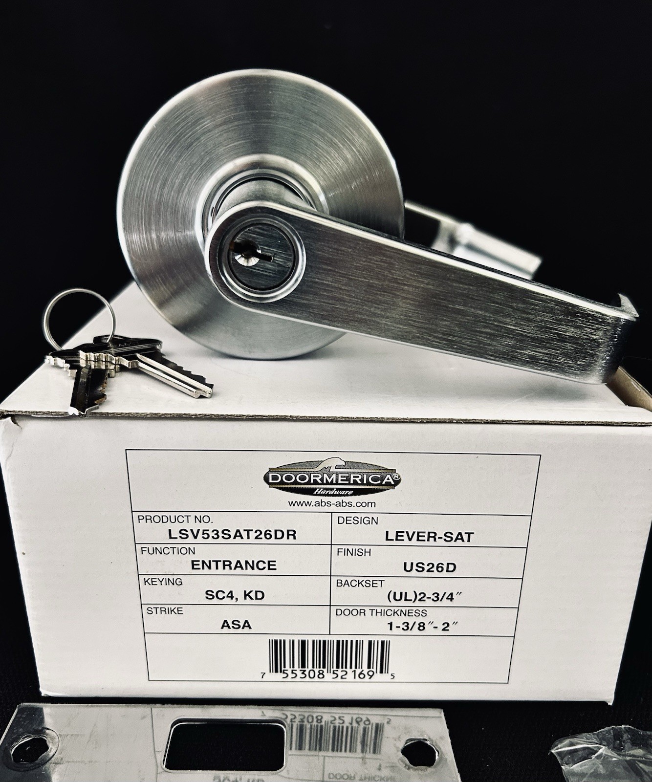 Doormerica LSV53SAT26DR Commercial Standard-Duty Entry Door Lever Lock Set