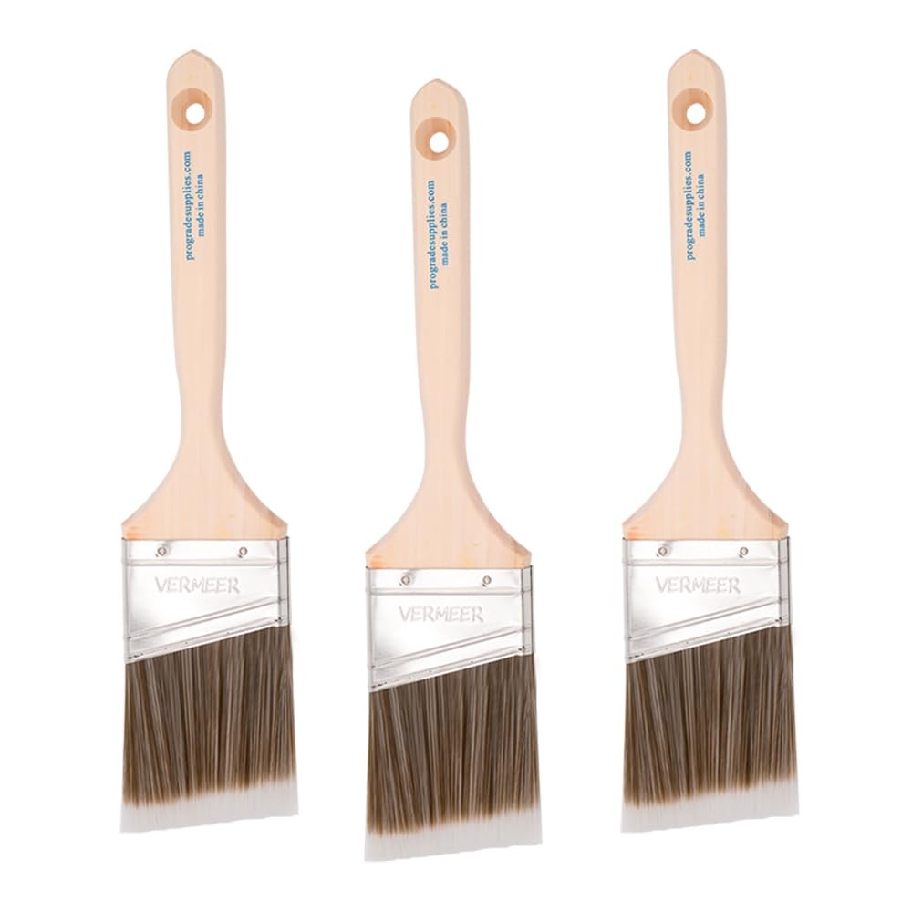 Vermeer Paint Brushes – 3-Pack – 2.5″ Angle Sash Stash 3-pk, Brown