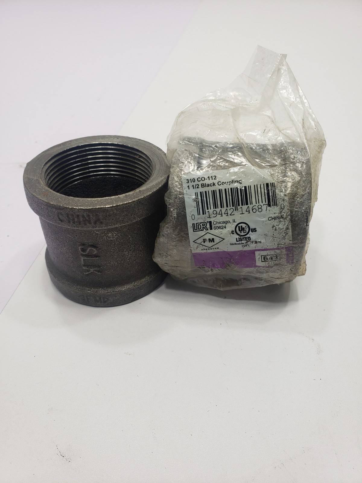 Lot Of 2 LDR Pipe Coupling Black 310 CO-112 1 1/2 Black Coupling OPEN BOX