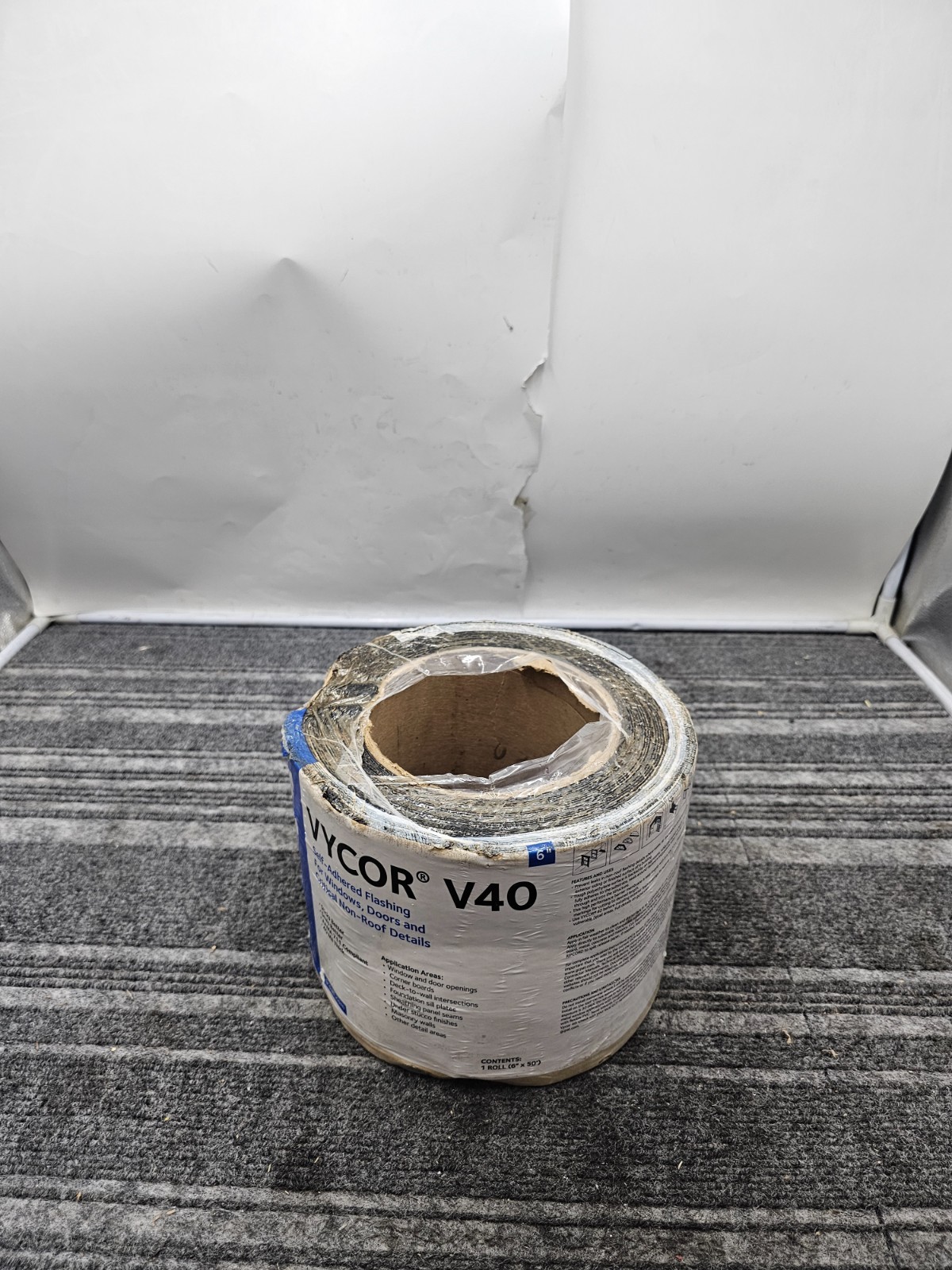 Grace Vycor V40 Self Adhered Flashing 6″ x 50′ 40 mil Thick For Windows. Doors
