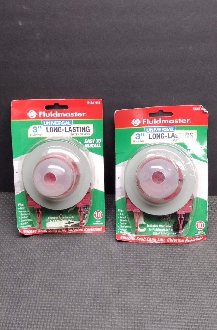 2 PK Fluidmaster Universal Toilet Flapper Toto Gerber Glacier Bay Kohler 3”