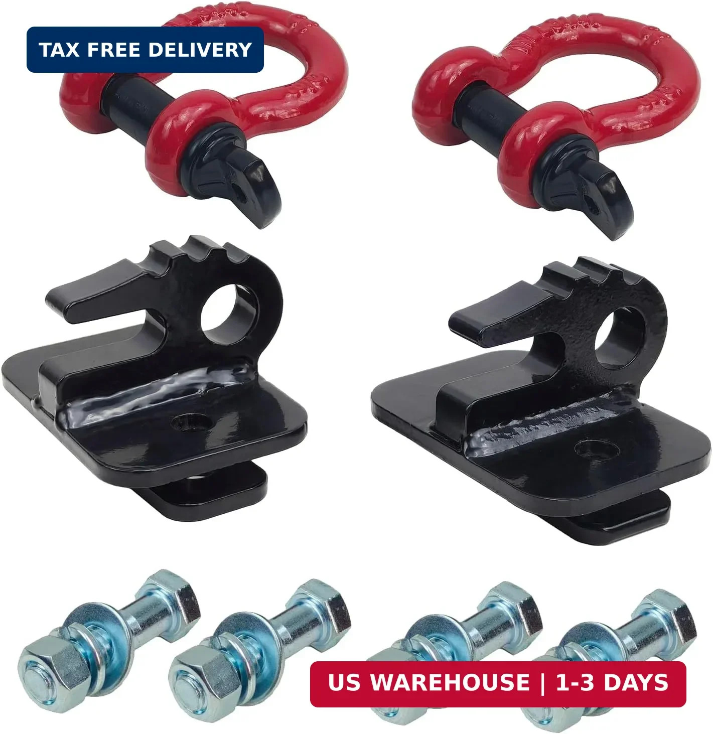 3/8 inch Tractor Bucket Grab Hook with 5/8 inch Tie Down D-Ring Shackle(2 Pack),