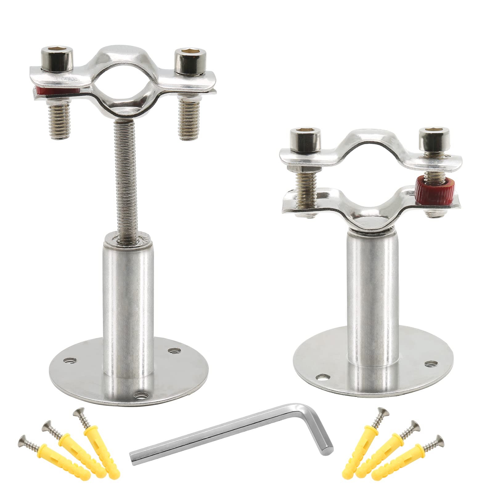 Piutouyar 2 Pcs Ceiling Mount Pipe Dia: 25mm (Fit for 3/4inch Pipe), Silver