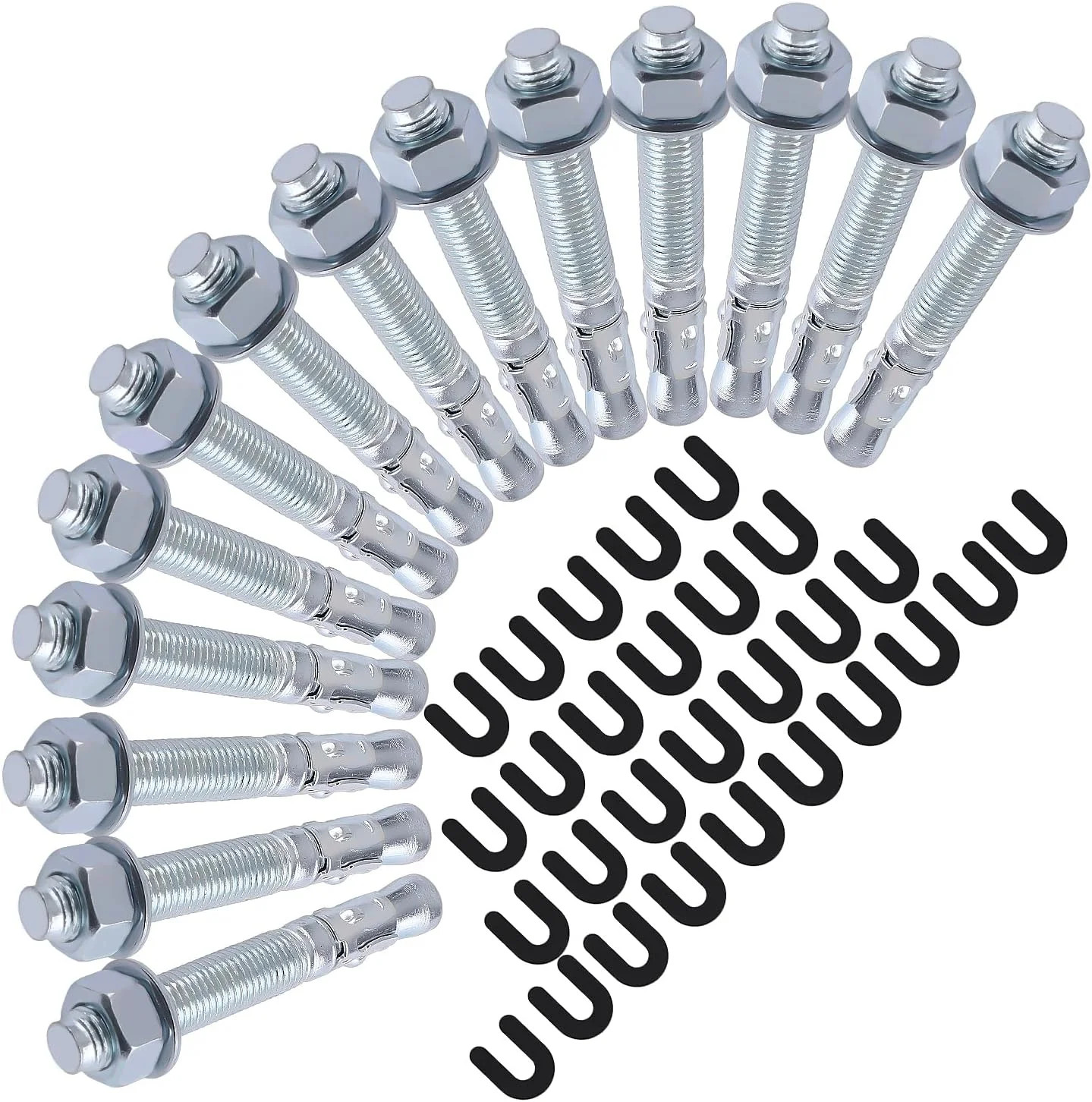 46 Pcs Car Lift Installation Kit with 16 X 3/4″ X 5.5″ Wedge Anchor Bolts and 30