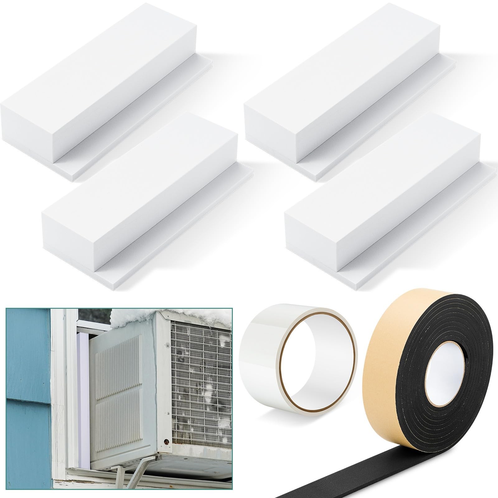 Innconee 4 Pcs Foam approx. 9.84 x 3.94 x 1.97 inches/ 25 x 10 x 5 cm, White