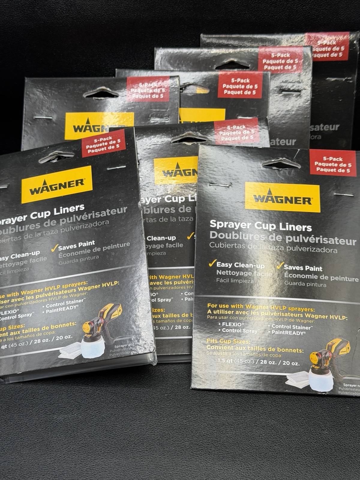 35 Wagner Sprayer Cup Liners For HVLP Sprayers Saves Paint 0529071 7 Packs X 5