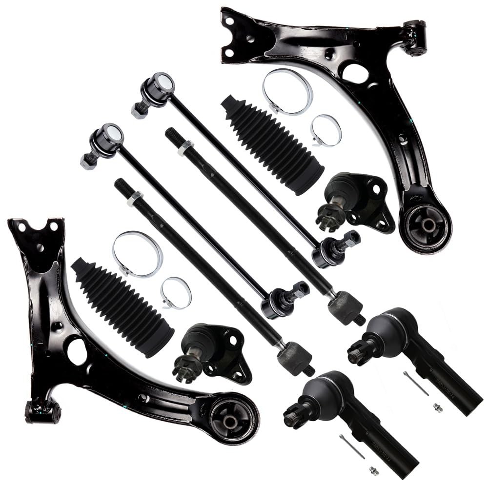 12PCS Front Control Arm Kit for 2009-2013 Corolla Ball Joint Tie Rod Sway Link