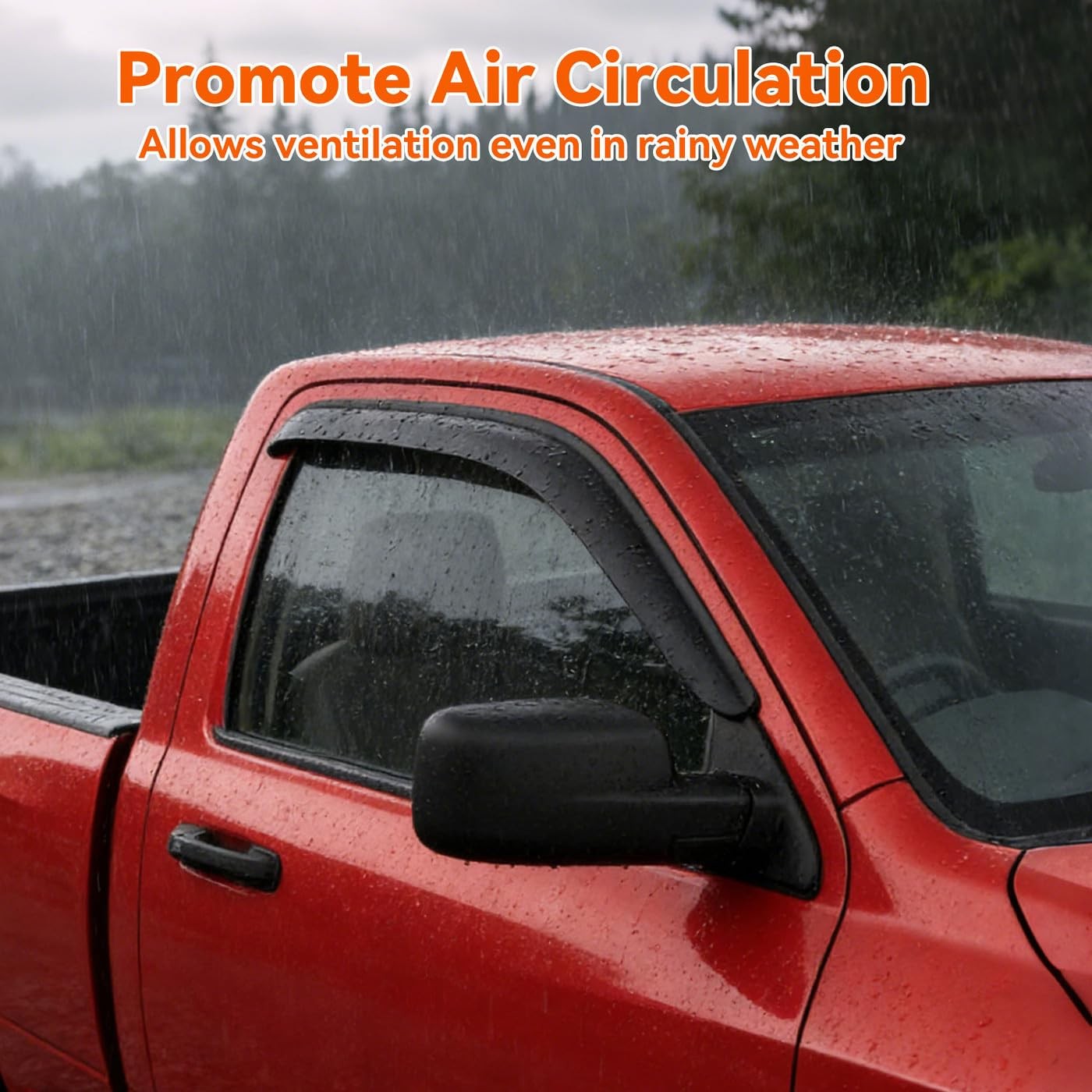 PLDDE Smoke Rain Guards 09-26 Ram 1500/2500/3500 Std Cab