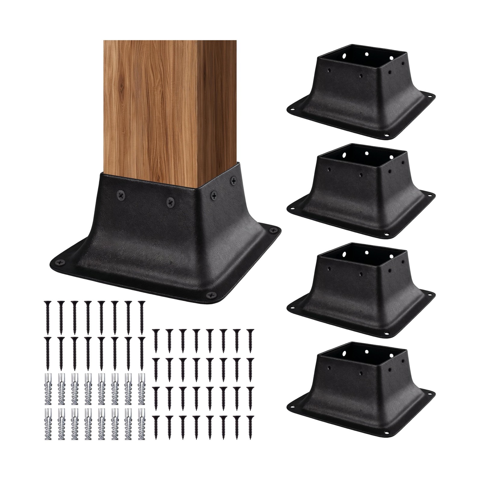 LADECH 4×4 Post Bases, Sturdy Post Base Brackets & Internal Rai… USA FAST SHIP