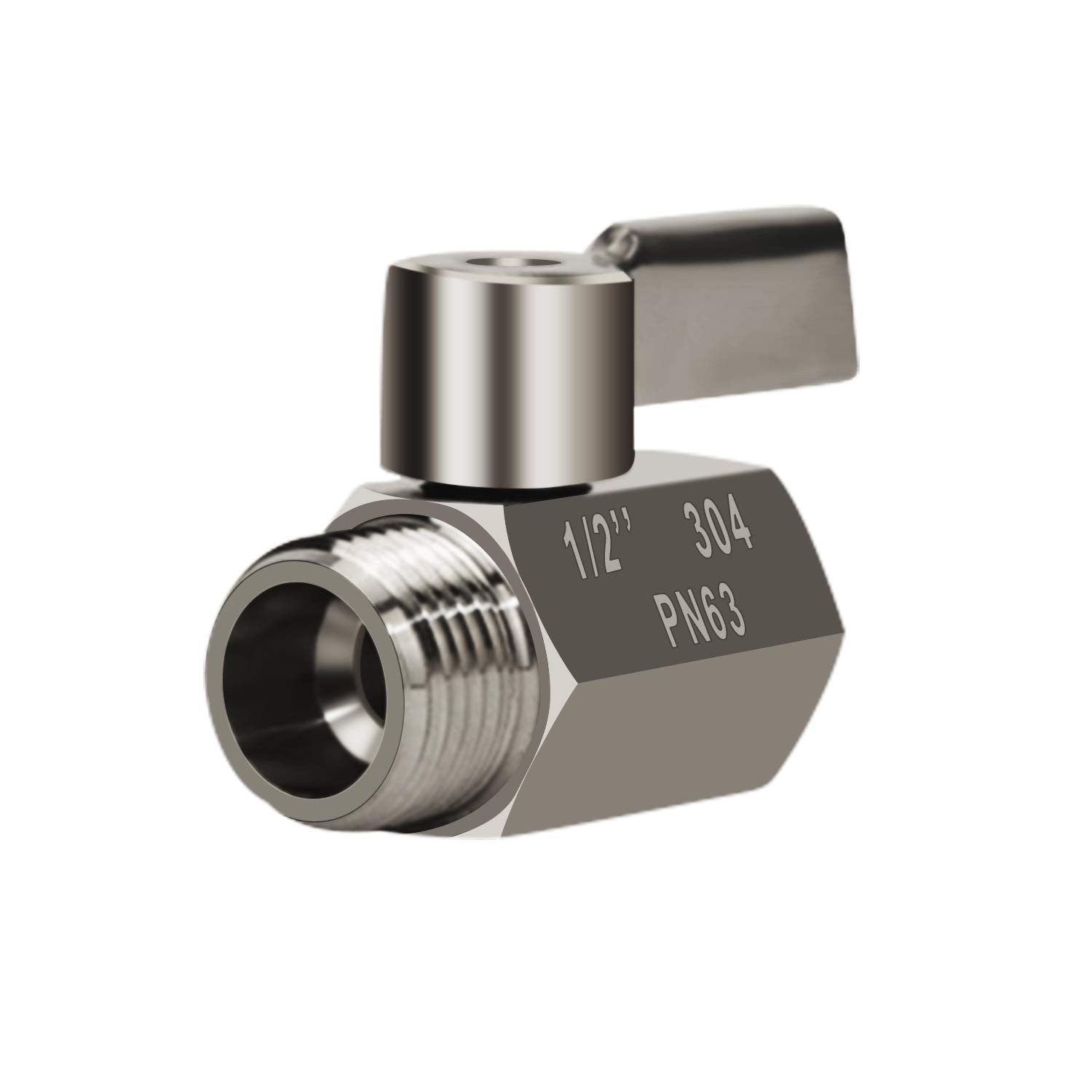 Showerhead Shut Off Valve with Stainless Handle, 304 1/2 inches