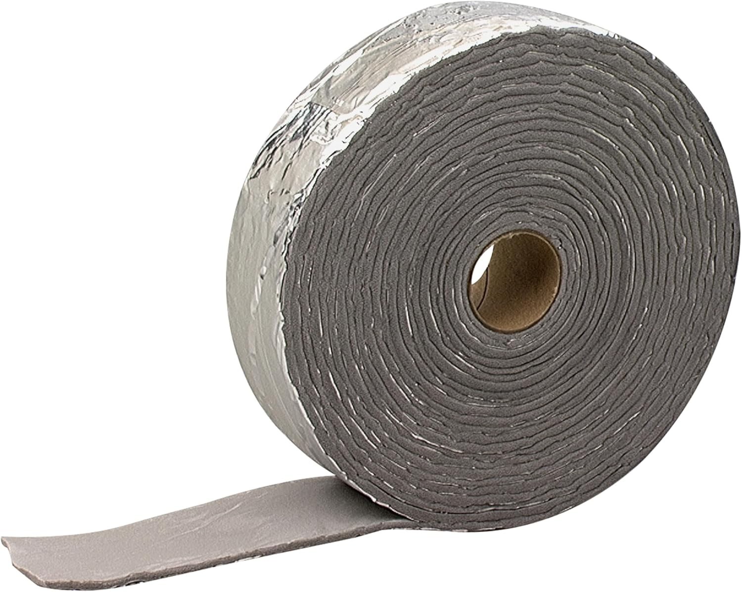 M-D Self-Adhesive Foam Pipe Wrap – 15ft x 2in x 1/8in – Aluminum Insulation