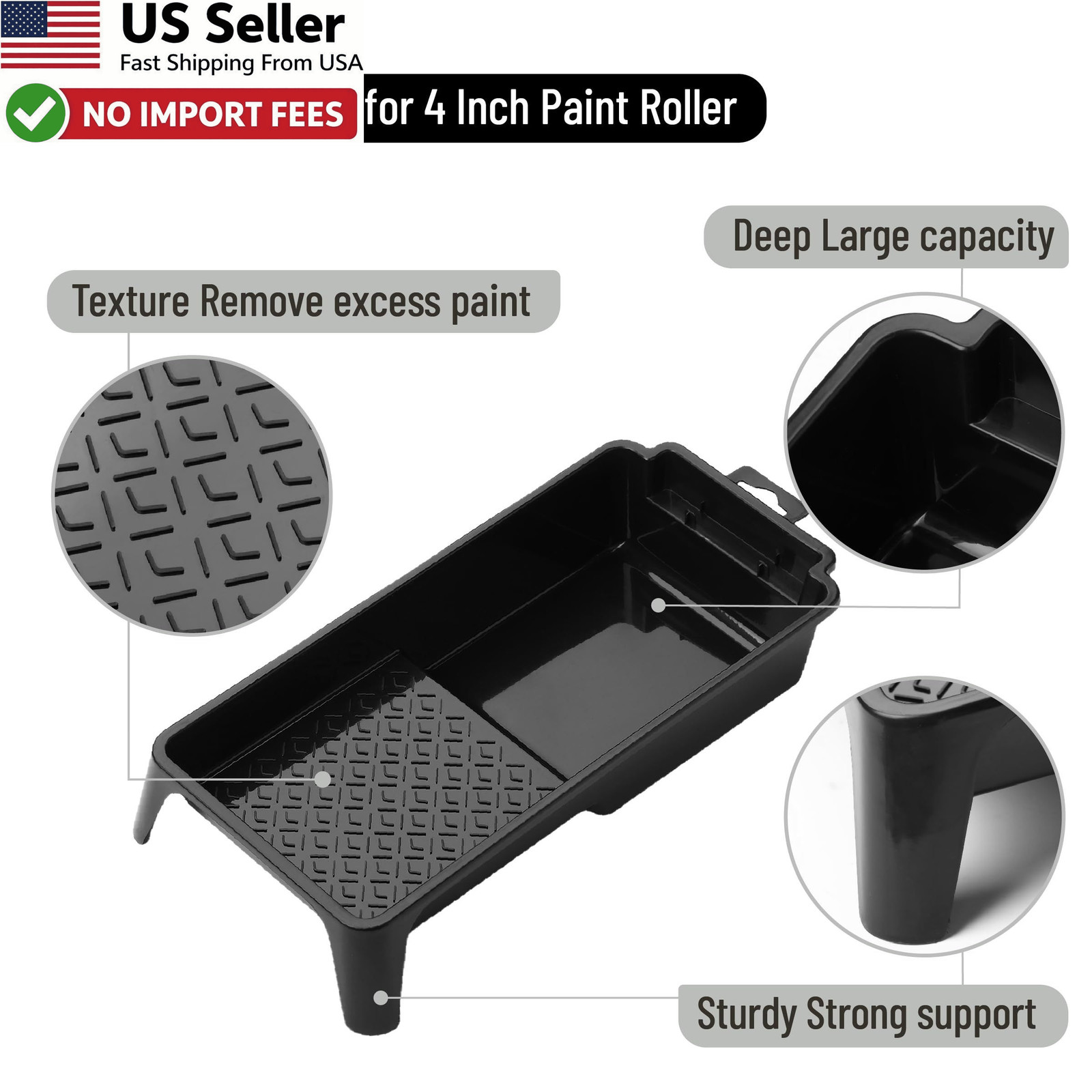 Bates 4 Inch Paint Tray Set 22 Pcs Roller Frame 20 Disposable Liners FROM USA