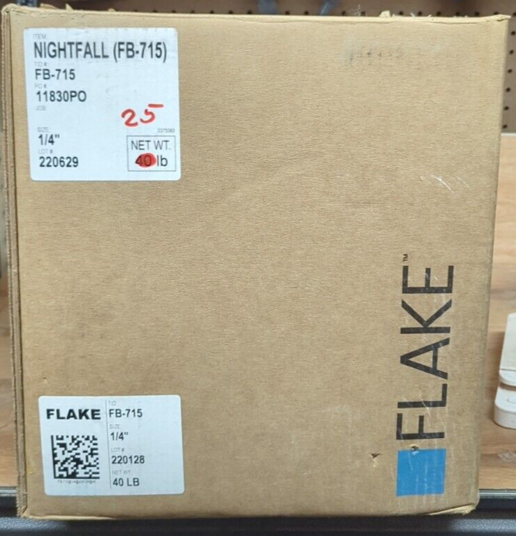 25 Lb Nightfall 1/4″ FLAKE BLEND POXY RESIN FLOOR, GARAGE, SHOP, WAREHOUSE,
