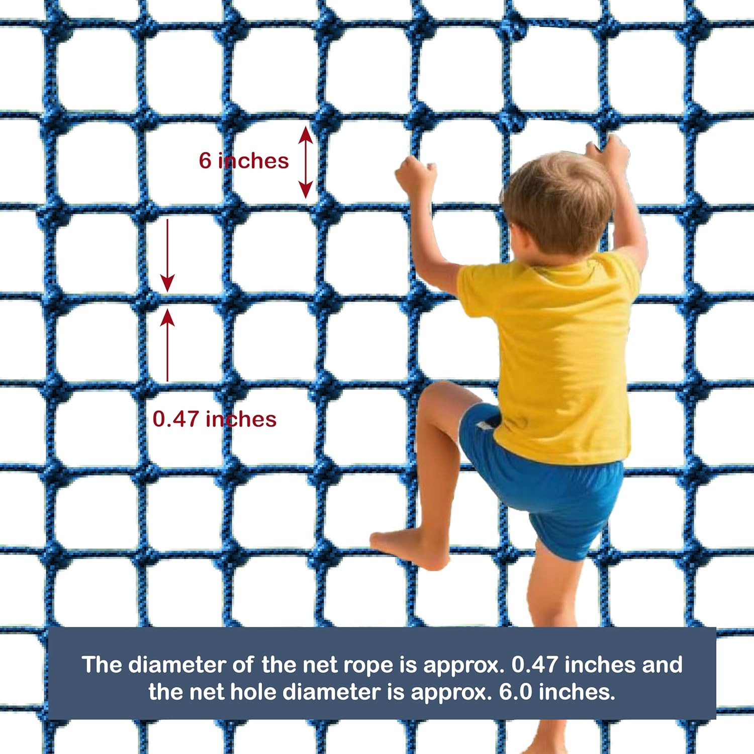 Upgraded Kids’ Polyester Climbing Net, 8 Sizes, Heavy-Duty & Exquisite, Ideal fo