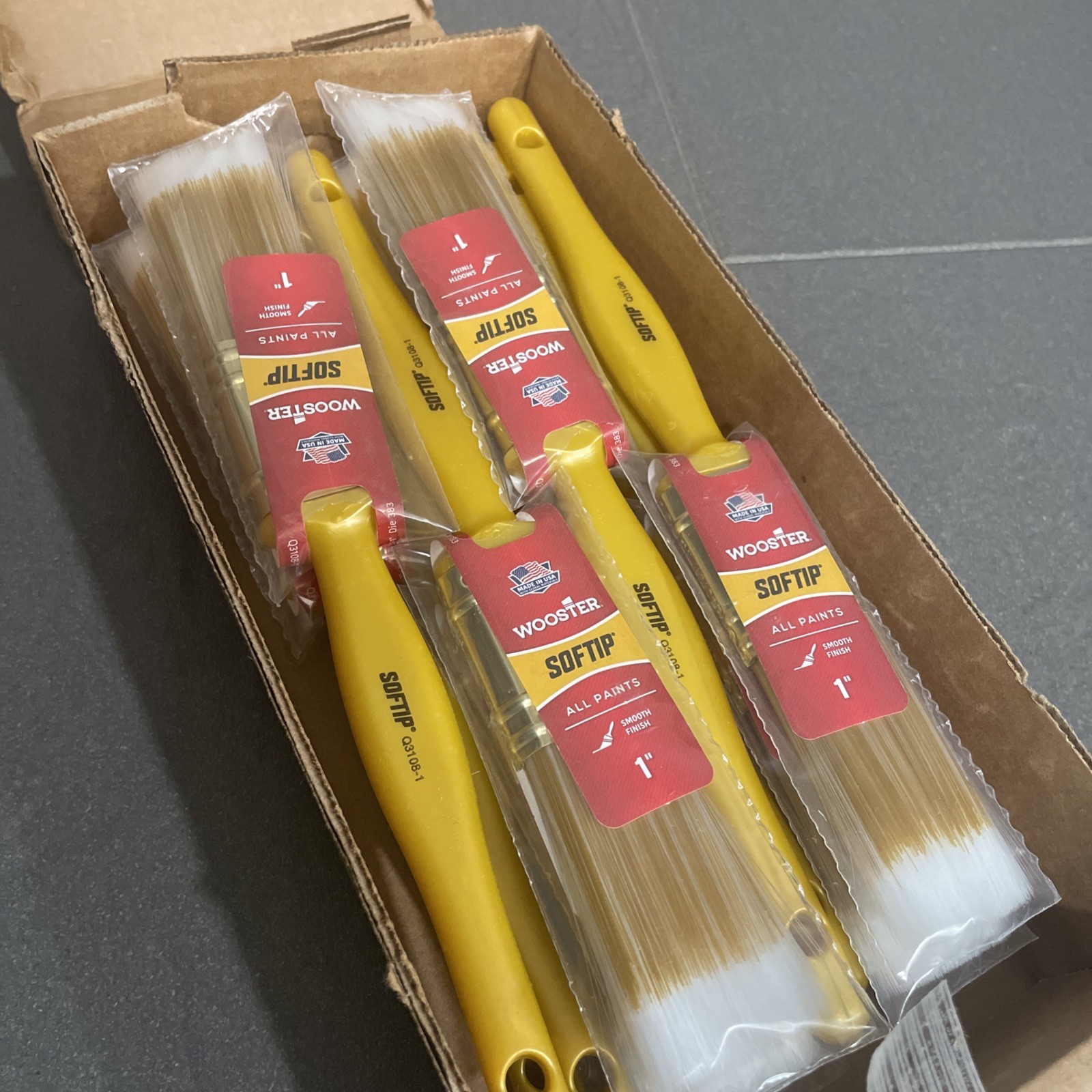 Wooster Softip 1″ Q3108 All Paints Paintbrush Nylon Polyester New – Lot/12