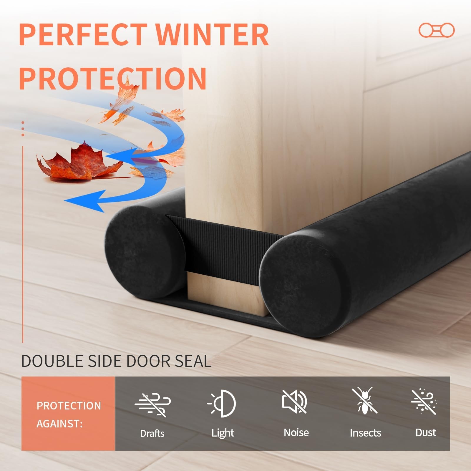 Door Draft Stopper for Doors 29-35″ No Adhesive Draft Stopper for Bottom of D…