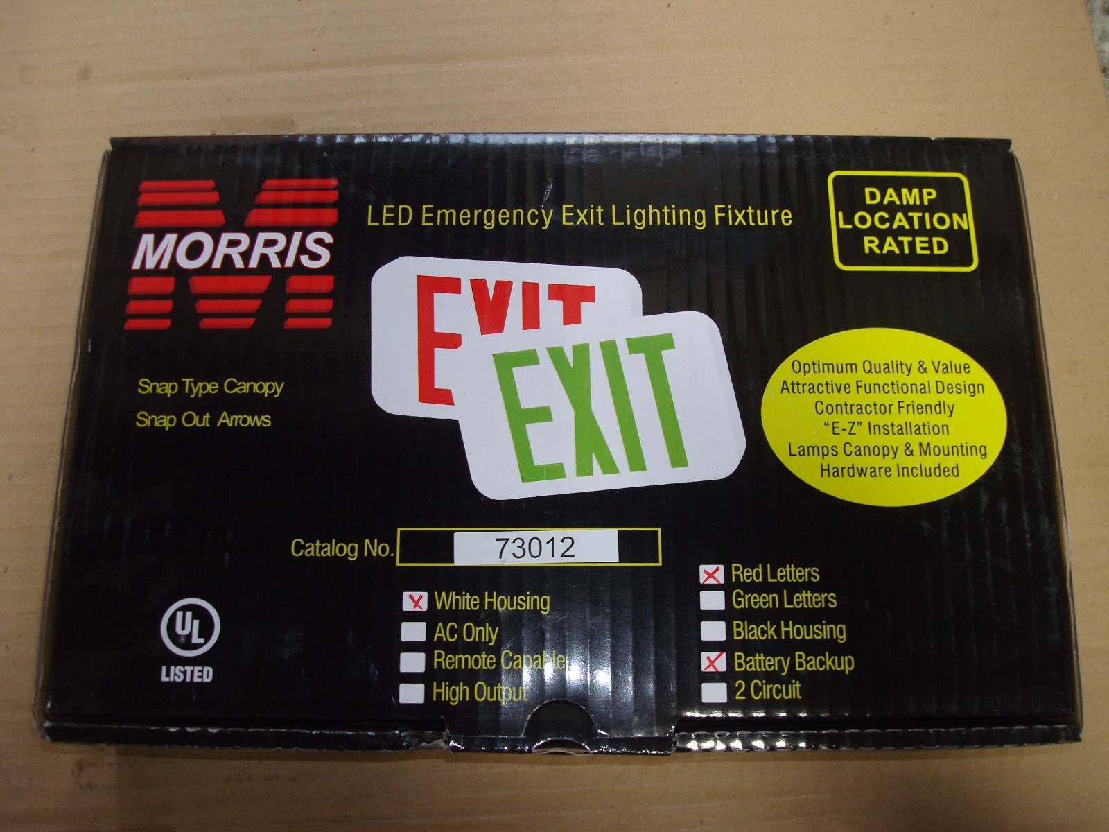 Morris Products 73012 LED Exit Sign #1Z-1051-6