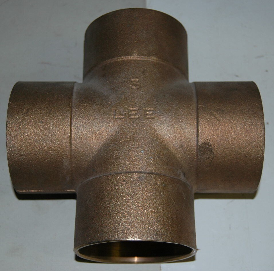 Lee 3″ Brass Cross Plumbing Union Industrial New