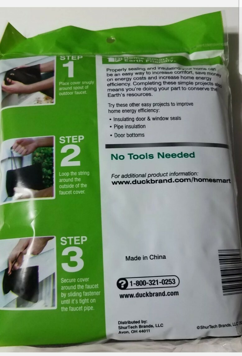 Duck Brand Insulated Soft Flexible Outdoor Faucet Cover Easy To Install New
