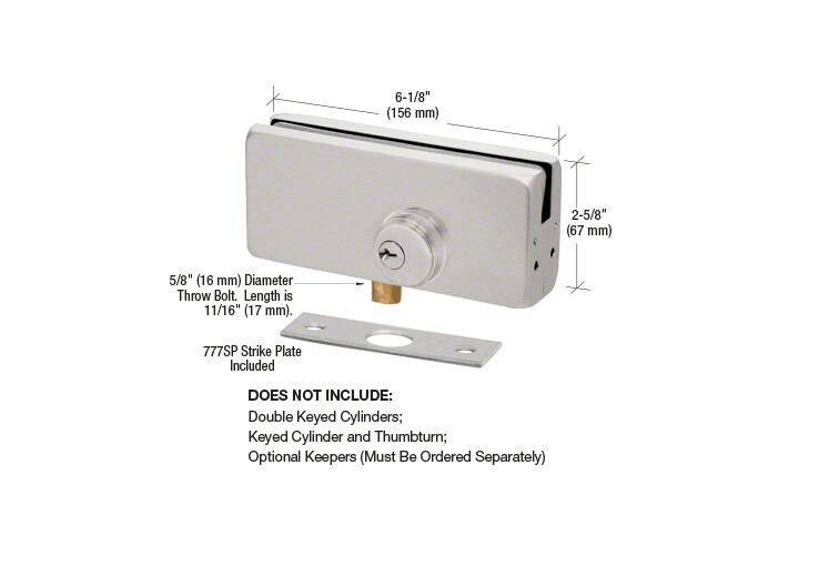 CRL Brushed Stainless AMR215 Series Patch Lock AMR215BS