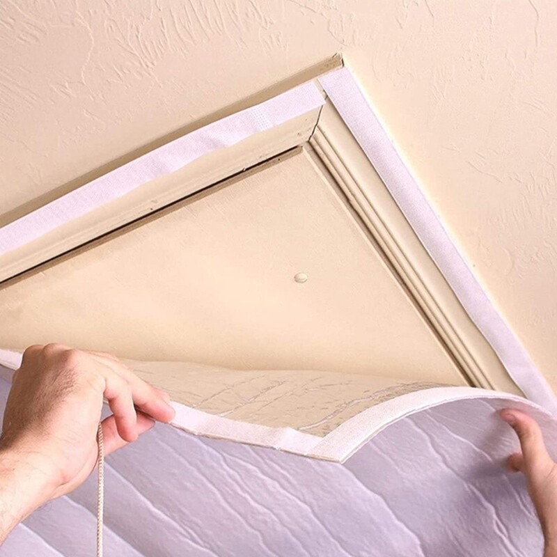 Whole House Fan Cover Attic Ceiling Fan Shutter Cover with Adhesive Strip