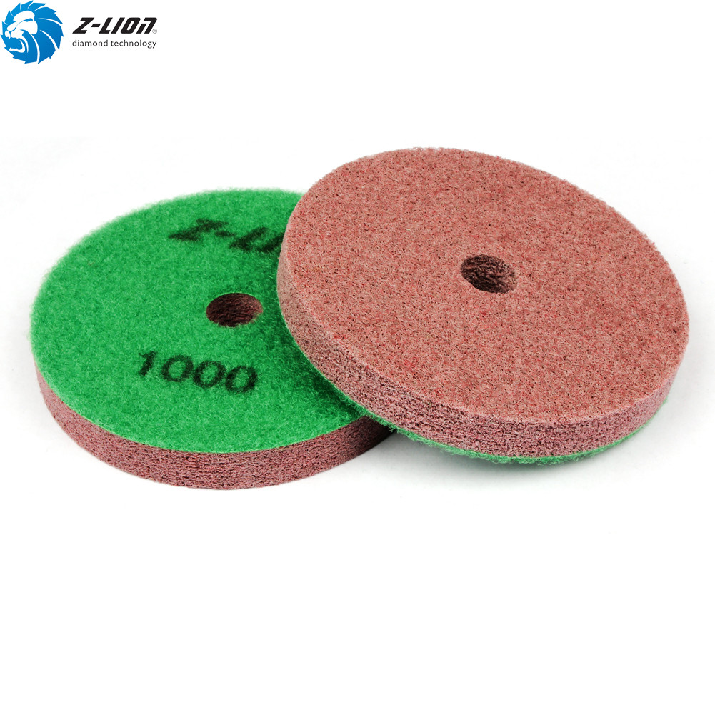 4″ Diamond Sponge Fiber Polishing 2 Pads Wet for Marble Granite Glaze Buff Stone