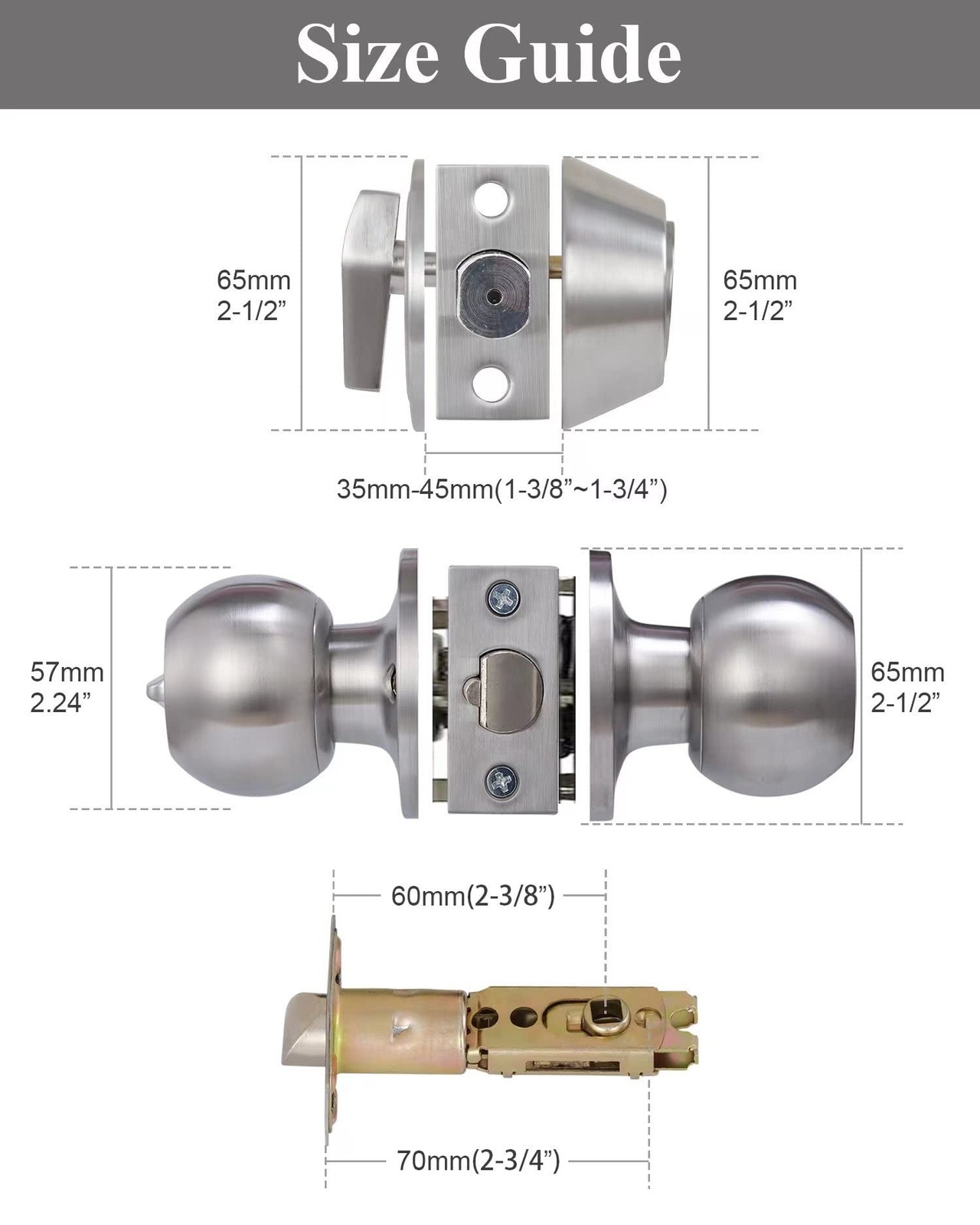 Lanwandeng 2 Sets All Keyed Same Entry Door Knob and Single Cylinder Deadbolt…